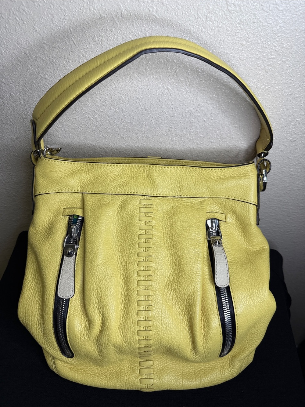orYANY Yellow Leather Shoulder Bag